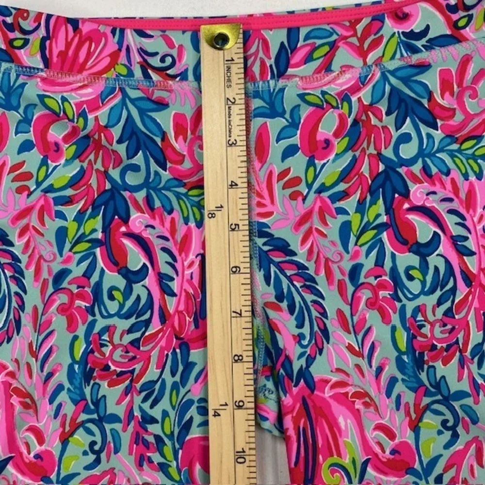 Lilly Pulitzer Luxletic Leggings XL 12-14 Floral Paisley Pink Blue 011722 Youth